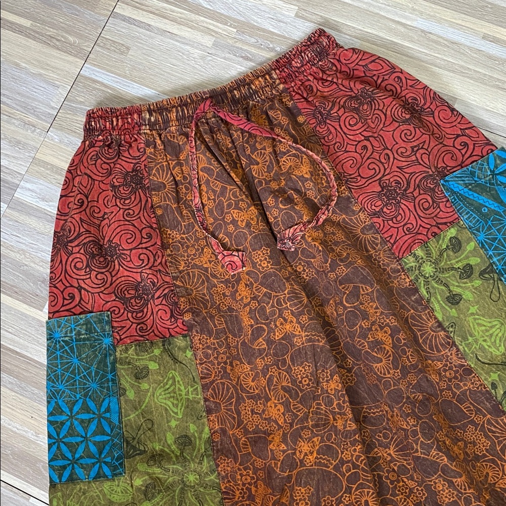 Boho Patchwork Harem Pants - Multicolor - Picture 5 of 8